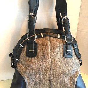 New Grey Tweed Shoulder Bag By KATE LANDRY